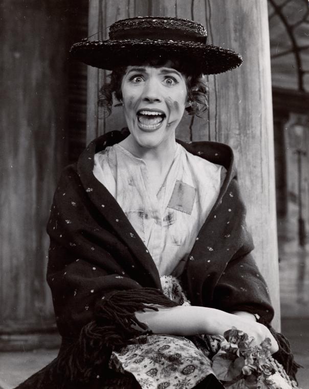 Julie Andrews is Eliza Dolittle in My Fair Lady on Broadway then in the West End.