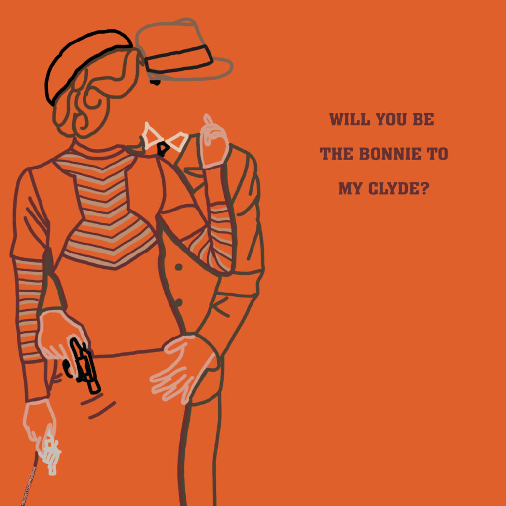 valentines card bonnie & clyde musical